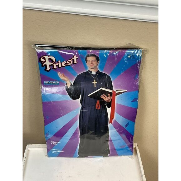 Classic Priest Robe Adult Halloween Outfit Costume Party Fits Up to Chest Sz 42" - Picture 2 of 7